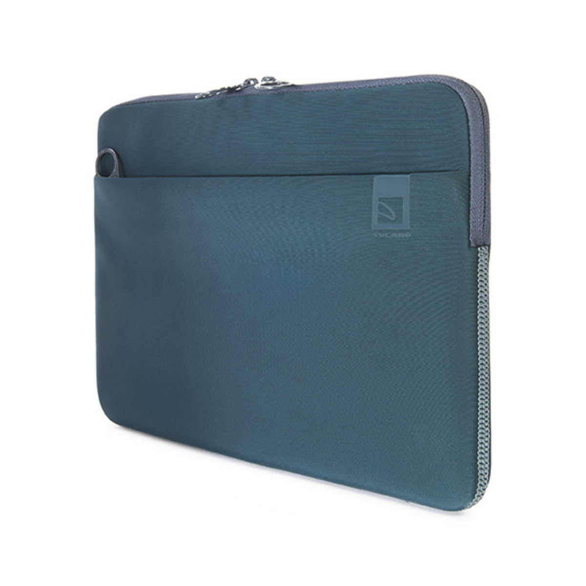 Custodia in neoprene MacBook Pro 13""  e 14" Sistema Anti-Slip BLU PETROLIO. Tasca frontale