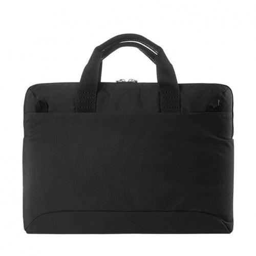 Borsa Smilza  13" super slim in materiale tecnico con dettagli in contrasto. Tasca e tracolla  NERO  - Nuovo